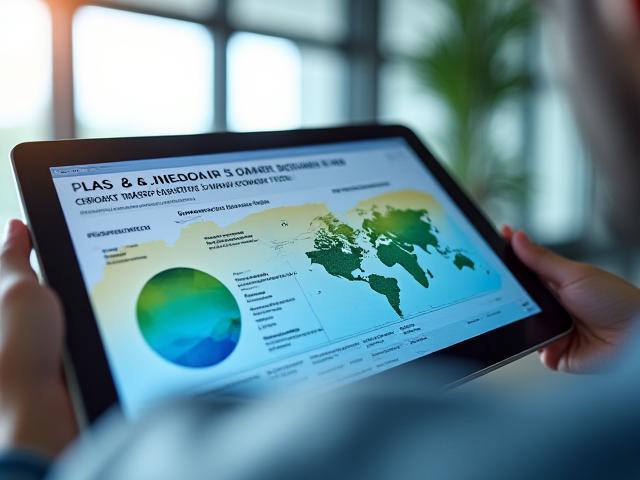 Statistical climate risk heat maps on an enterprise dashboard screen